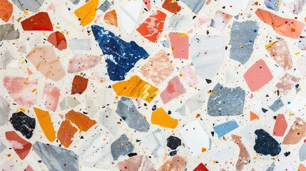 Poster - Realistic terrazzo flooring texture with colorful chips