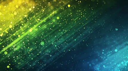 Canvas Print - A shimmering abstract scene with green and blue sparkles for an enchanting wallpaper or background, designed to be a best-seller