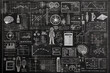 © Who is Danny - Various scientific and educational diagrams on a chalkboard background, depicting a creative concept in education. Generative AI