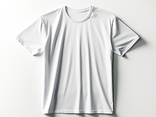 Poster - White blank t-shirt mockup on a clean background, ideal for branding and identity presentation. Generative AI