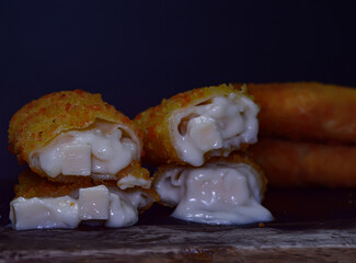 Wall Mural - Risol Mayo Keju, Risoles Mayonaise, Small patty Rolled with mayonaise and cheesse Inside, Deep fried with Bread Crumb Coating.