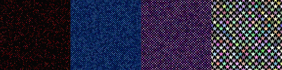 Poster - Seamless pentagram star pattern set