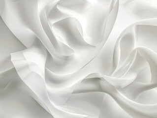 Canvas Print - This abstract image showcases a white satin fabric texture creating an elegant wallpaper and background, ideal for best-seller interior scenes