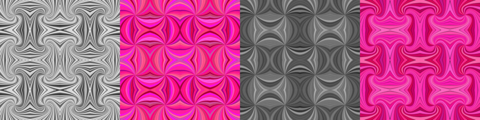 Poster - Abstract seamless curved stripe pattern set