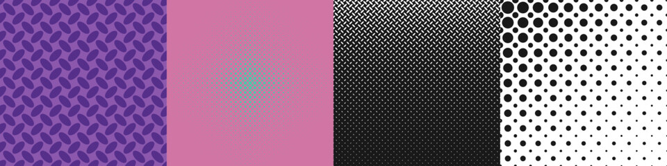 Poster - Abstract geometric halftone pattern set