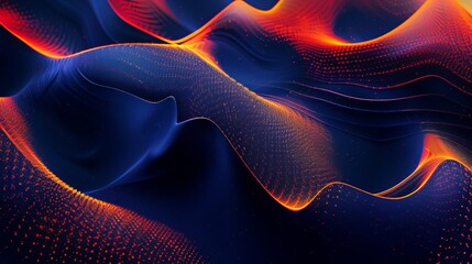 Wall Mural - This abstract illustration of red and blue digital waves provides a modern and engaging wallpaper or background scene with potential best-seller appeal