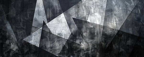 Wall Mural - Abstract Geometric Pattern with Dark Tones and Light Reflections