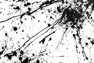 Aufkleber - Black and White Abstract Splatter Art