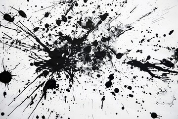 Aufkleber - Explosive Splatter Art: High-Contrast Black and White Abstract Expressionism