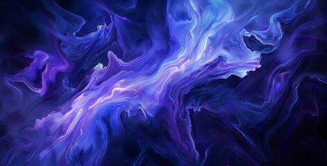 Wall Mural - Vibrant Abstract Swirls in Deep Purple and Blue Hues