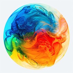 Aufkleber - Vibrant Abstract Watercolor Sphere
