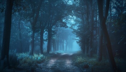 Canvas Print - Mystical Forest Path at Dusk