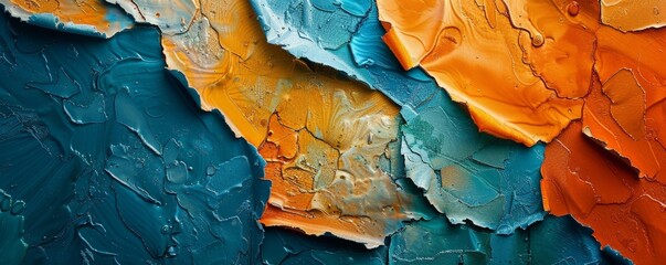 Aufkleber - Vibrant Abstract Art with Colorful Layers and Texture
