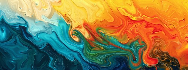 Aufkleber - Vibrant Abstract Watercolor Swirls
