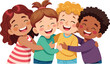 © frrlbt - Group of diverse children hugging and smiling