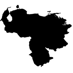 Wall Mural - venezuela map silhouette on transparent background