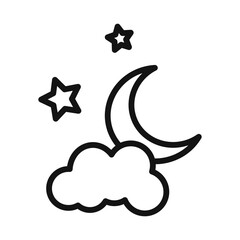 Wall Mural - Cloud Moon Icon Pack Nighttime Illustrations for Weather and Astronomy Projects