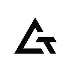 Letter Ct or Tc triangle shape modern branding logo