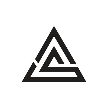 Letter As or Sa triangle shape modern unique logo