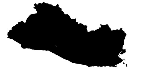 Wall Mural - el salvador map silhouette on transparent background
