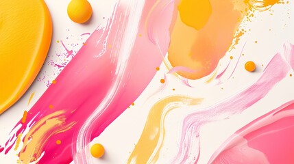 Wall Mural - a colorful background with a yellow and pink frothy substance