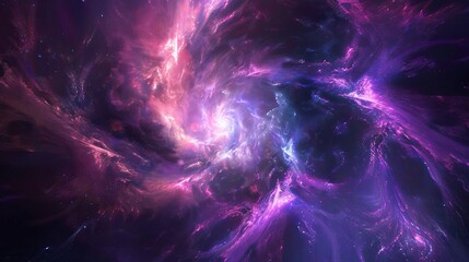 Wall Mural - mesmerizing cosmic burst of swirling galaxies in vibrant purples, blues, and pinks - abstract space 