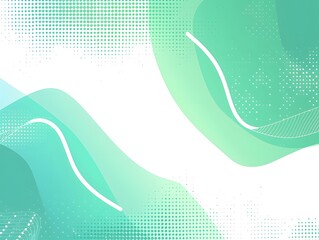 Aufkleber - Abstract Green and White Background with Wavy Lines