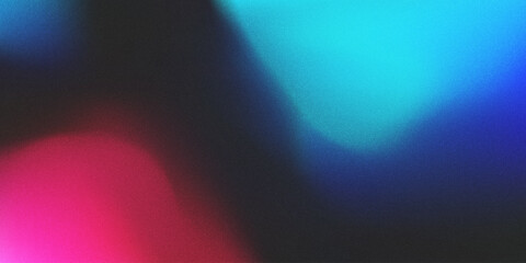 Poster - Color gradient lights on black background, abstract blue and red grain gradation texture, vector pink soft blur with noise texture abstract background