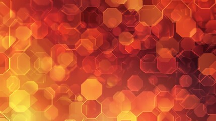 Wall Mural - Abstract orange and red hexagonal bokeh background