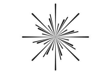Wall Mural - Sun-ray black white vector for design element.