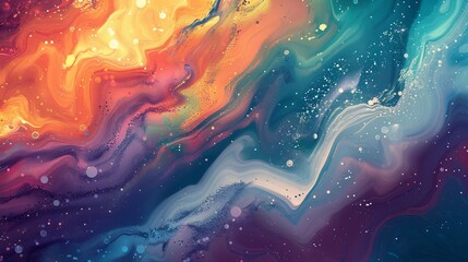 Wall Mural - space colorful abstract background - vibrant nebula sky with galactic clouds and celestial stars, co