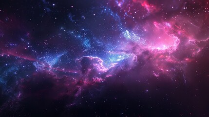 Wall Mural - detailed deep space illustration with cosmic nebulae, stars, and distant galaxies - perfect for use 