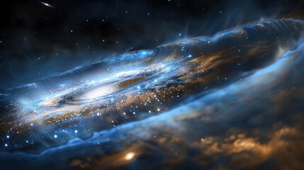 Wall Mural - a grand, mysterious gravitational lens effect on a distant galaxy., image of galaxy universe space b