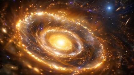 Wall Mural - a grand, mysterious gravitational lens effect on a distant galaxy., image of galaxy universe space b