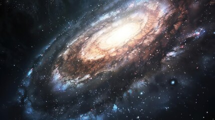 Wall Mural - a grand spiral galaxy with mysterious, dark regions., image of galaxy universe space beautiful like 
