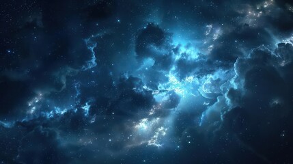 Wall Mural - a hidden dark matter cloud, glowing faintly in the depths of space., image of galaxy universe space 