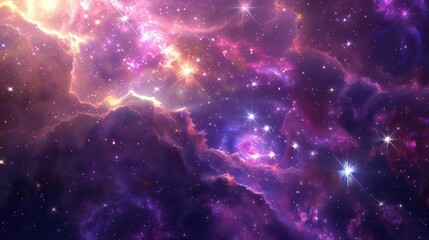 Wall Mural - a mysterious nebula with bright stars and strange, ethereal shapes., image of galaxy universe space 