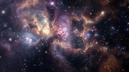Wall Mural - a star-forming region with bright, newborn stars and cosmic dust clouds., image of galaxy universe s