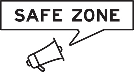 Poster - Megaphone icon with speech bubble in word safe zone on white background