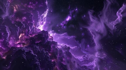 Wall Mural - purple space nebula abstract astronomy illustration 3d render of sky with glowing stars in deep spac