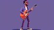 © Galib - A cartoon illustration of a man playing an electric guitar.