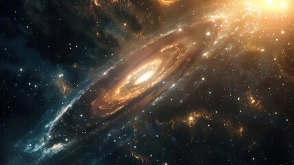 Wall Mural - a stunning cosmic lens effect, magnifying a distant galaxy.