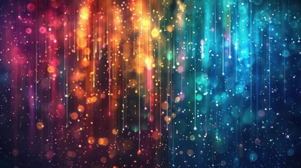 Wall Mural - a stunning cosmic rain of bright, colorful particles.