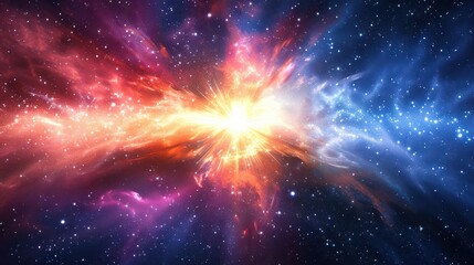 Wall Mural - a stunning cosmic ray burst with radiant energy.