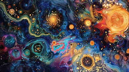 Wall Mural - a stunning cosmic tapestry with vibrant, intricate patterns.