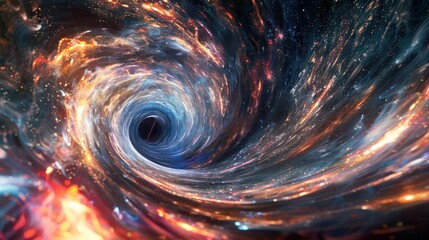 Wall Mural - a stunning cosmic vortex with bright, swirling colors.