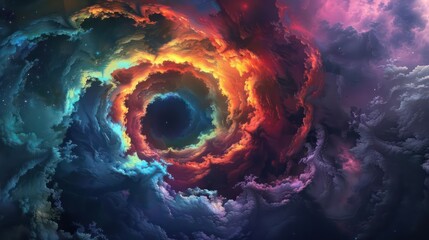 Wall Mural - a stunning cosmic vortex with bright vibrant colors.