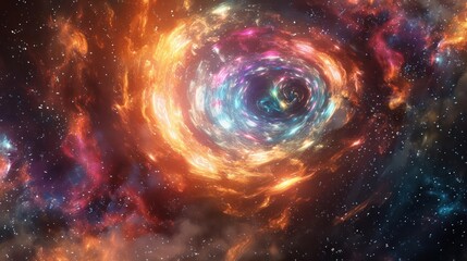 Wall Mural - a stunning cosmic vortex with bright vibrant colors.