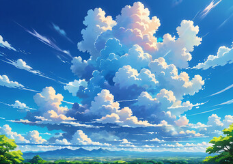 Canvas Print - landscape with clouds