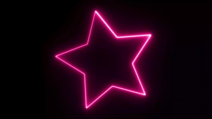 Poster - Neon star shape icon background